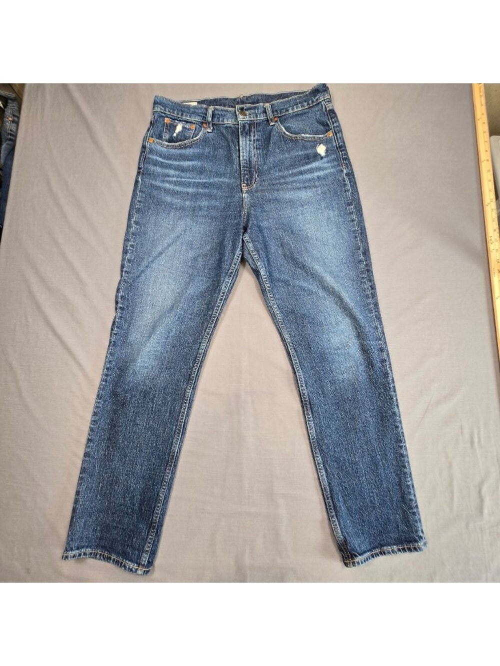 Gap Size 12 31 Womens Sky High Straight Denim Jeans Distressed Blue